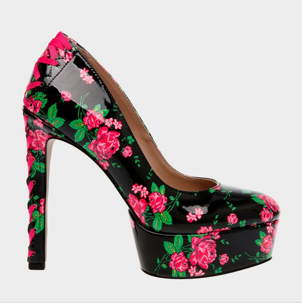 Betsey Johnson Floral Pumps Bonnee - Picture 3 of 10
